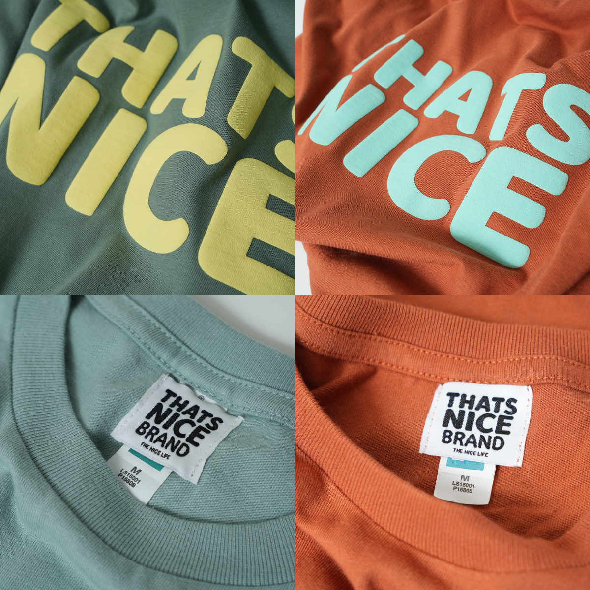 THATS NICE / OG PUFF T-SHIRT / COOPER×BLUE TEAL /  SAGE GREEN×CUSTARD MUSTARD